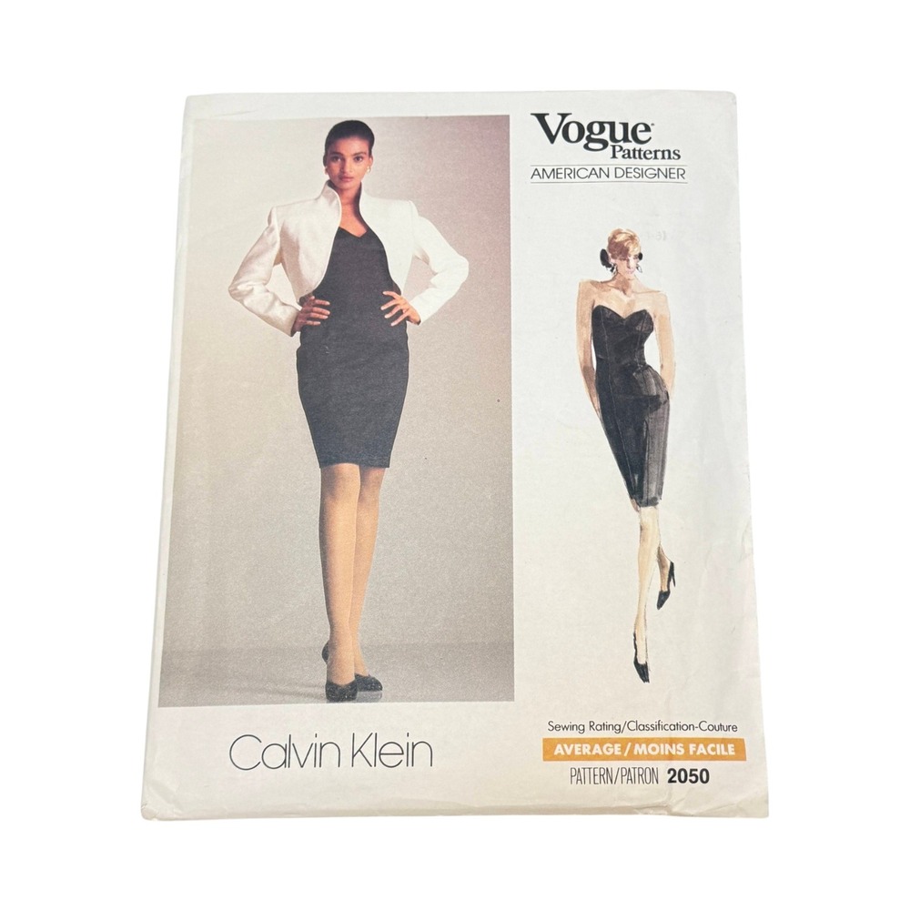 Vogue 2050 Sewing Pattern Calvin Klein Jacket Dress Size 6-8-10 Designer Uncut